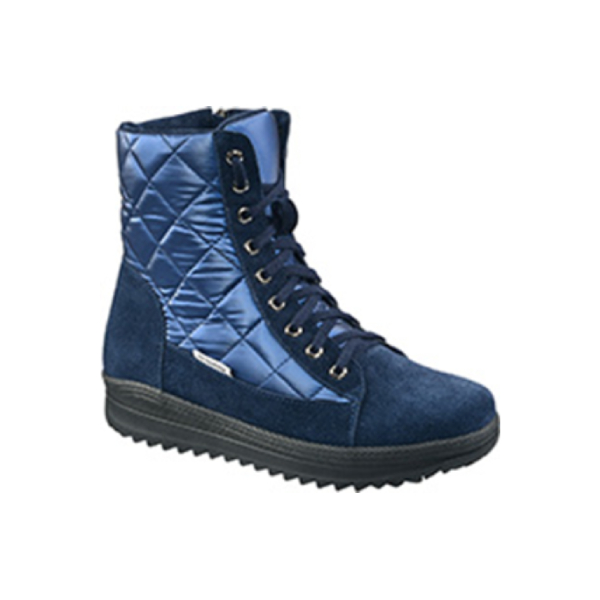 Полусапоги Dr. Spektor с шерстью женские Ш0418-В/ПЛ синий глянец