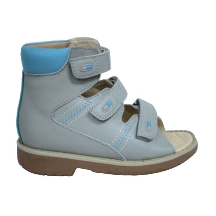 Сандали Ортек с высоким берцем для мальчиков 73673B св.серый/бирюзовый