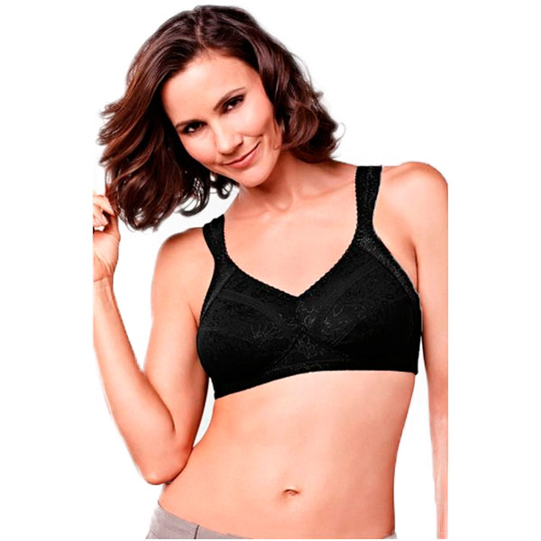 Бюстгальтер без косточек Amoena для фиксации экзопротеза Nora 0557 черный