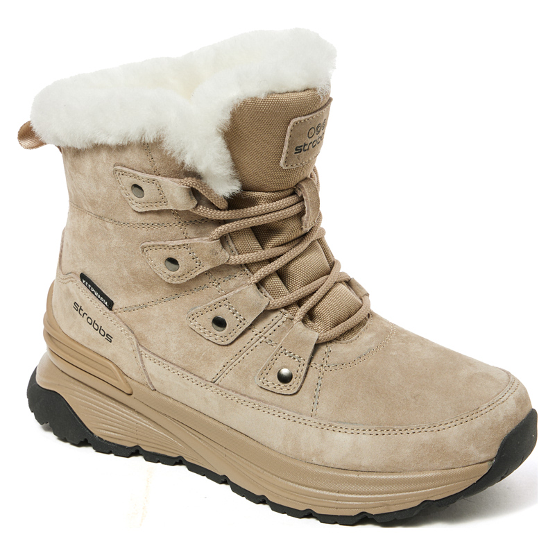 Полусапоги Strobbs с мехом женские F8487-25 бежевые