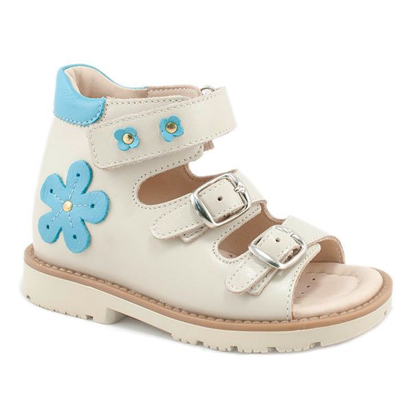 Сандали Мега Ортопедик для девочек 054 21-29 бежево-голубые