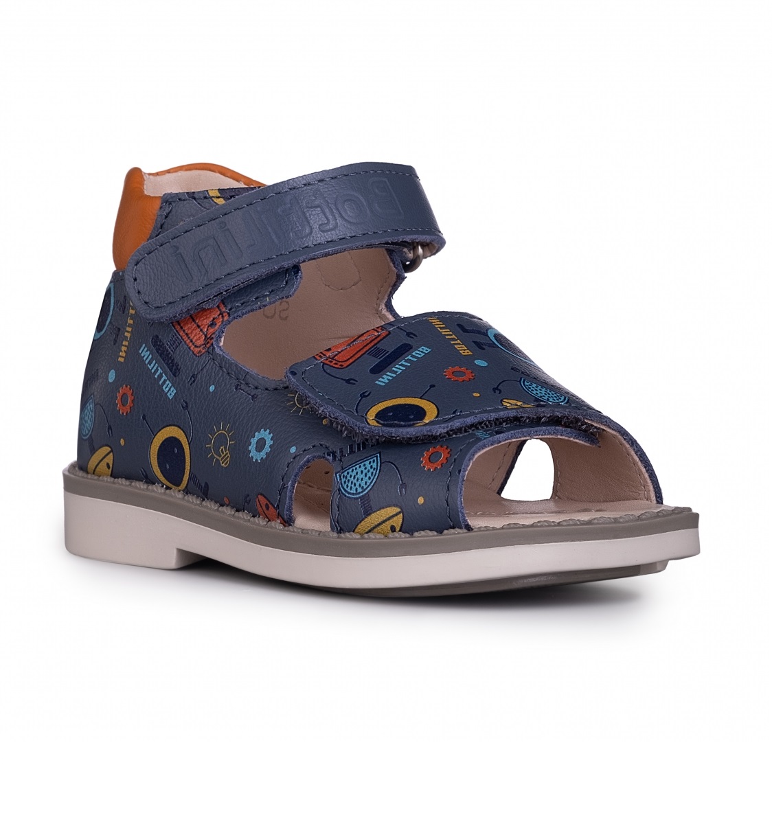 Сандалии Bottilini для мальчиков SO-248(24) джинсовые с роботами.