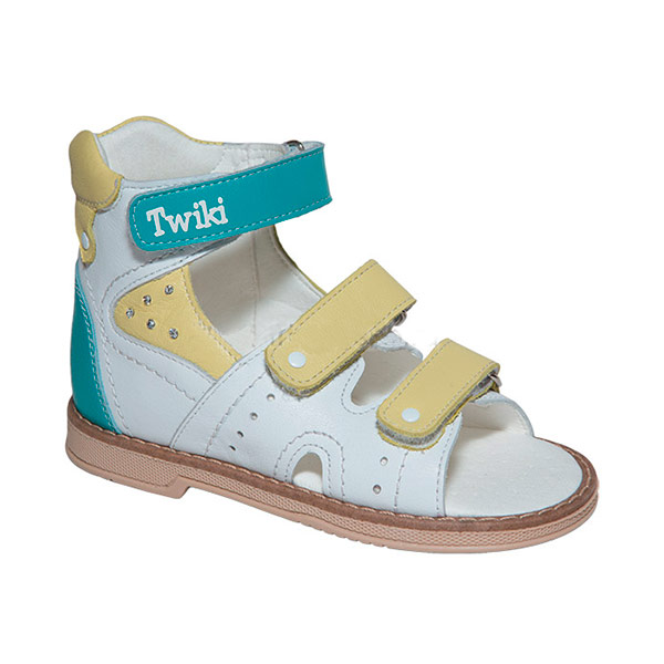 Сандали ортопедические Твики для девочек TW-173 белый/желтый