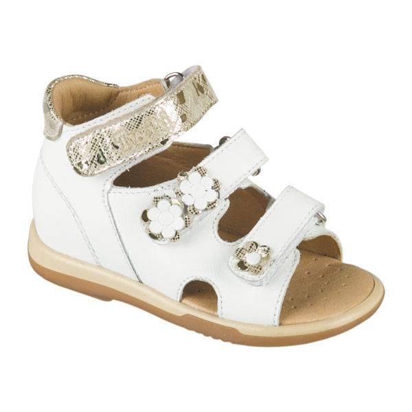 Сандали ортопедические Твики для девочек TW-138 белый/золотой