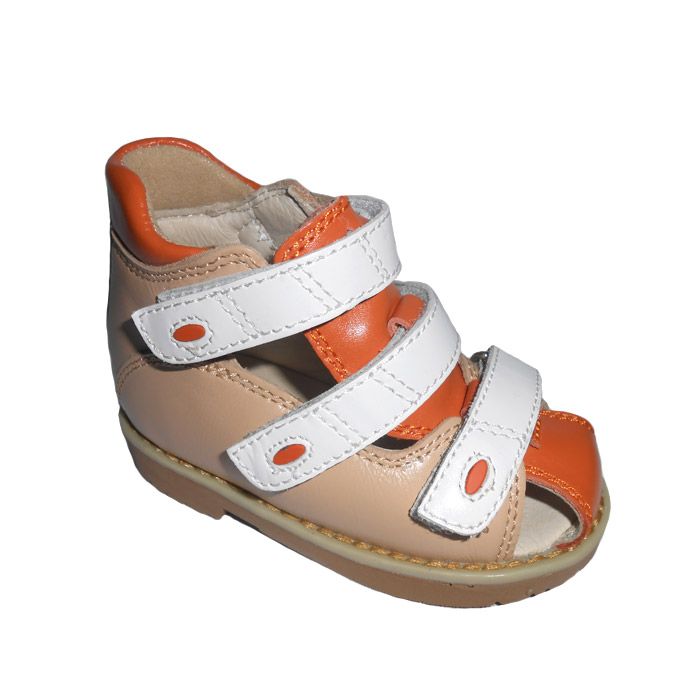Сандали Ортек c высоким берцем для мальчиков 73173BO бежевый/оранжевый/белый