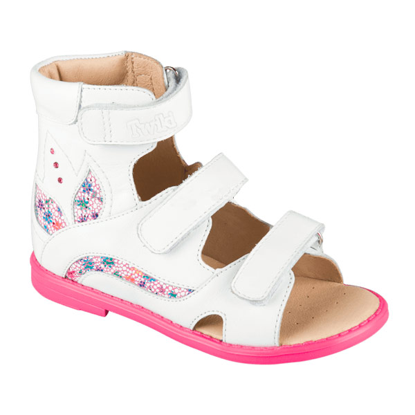 Сандали ортопедические Твики для девочек TW-176 белый/малиновый
