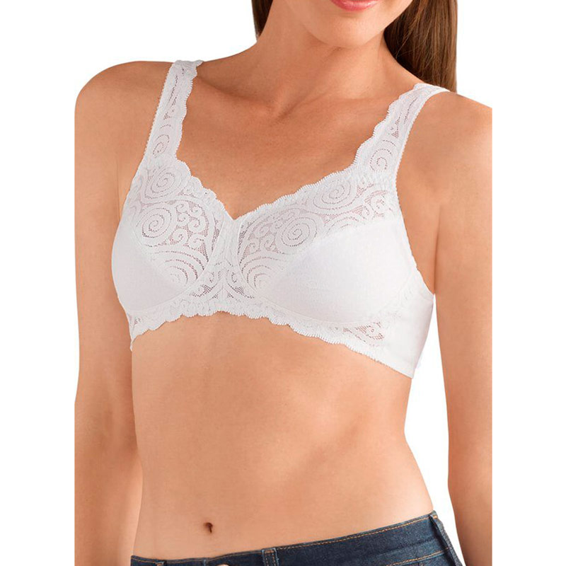 Бюстгальтер без косточек Amoena для фиксации экзопротеза Jasmin SB 0900 белый