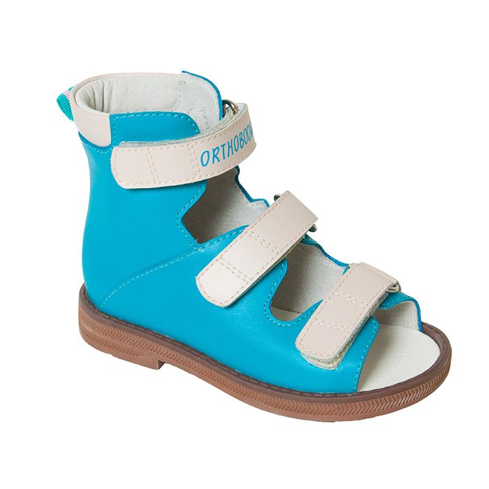 Сандали ортопедические Ортобум для мальчиков 71497-1 бирюзовый/бежевый