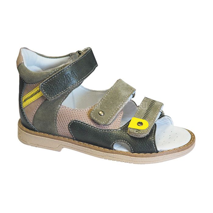 Сандали ортопедические Твики для мальчиков TW-128 цвет зеленый/бежевый