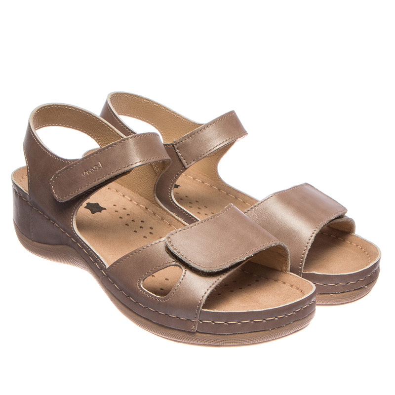 Сандали Leon женские 935 серо-перламутровый