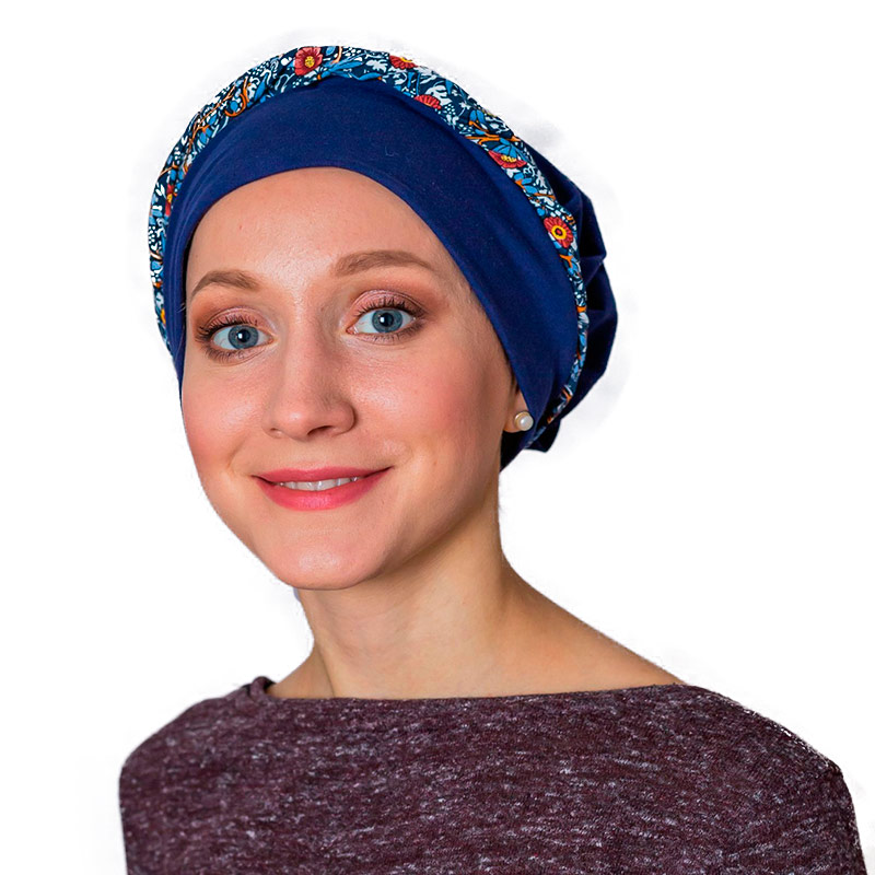 Убор головной Golova Олеся цветы на сером