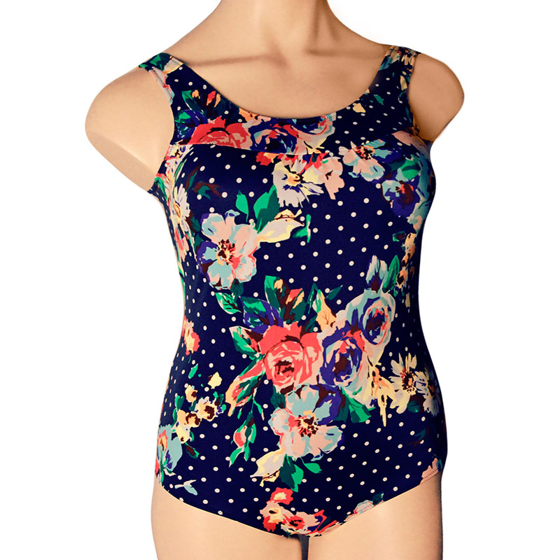 Купальник Valeria для фиксации экзопротезов К0792-1 П167 розы на синем