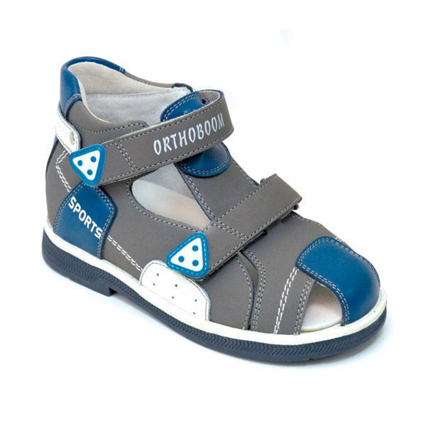 Сандали ортопедические Ортобум для мальчиков 47387-8 серый/синий