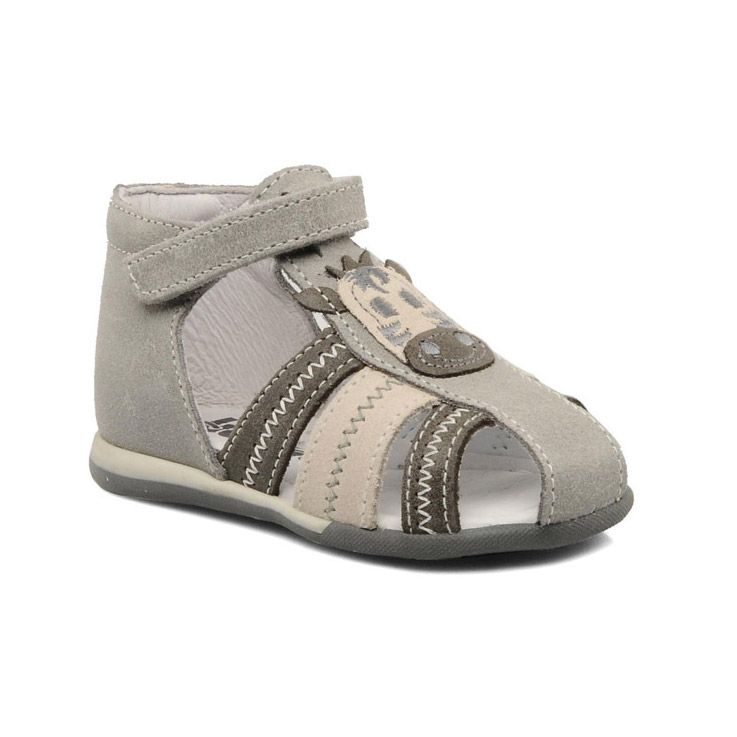 Сандали Bopy для мальчиков ZEBRA серые