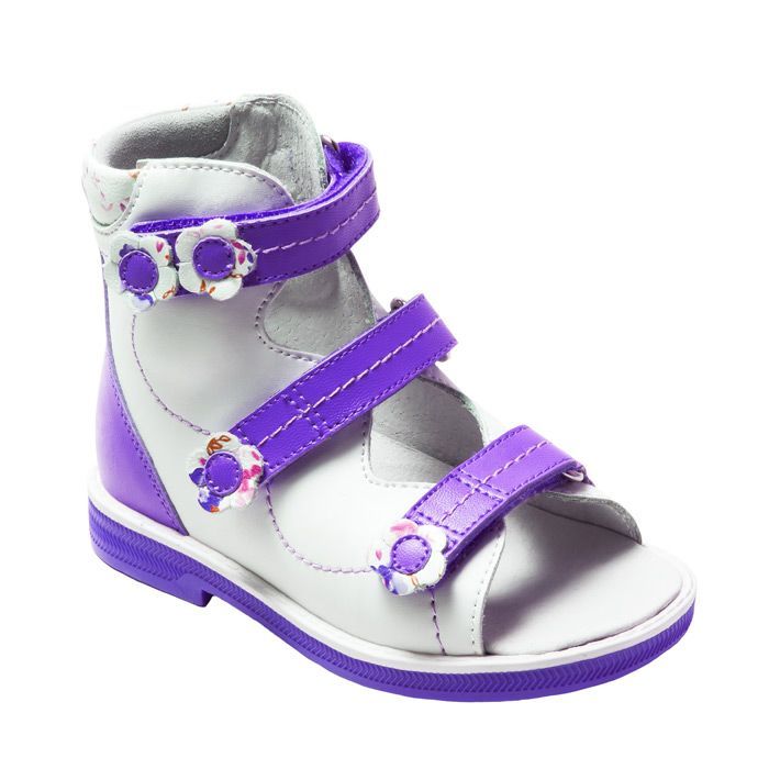 Сандали ортопедические Ортобум для девочек 71497-2 белый/сиреневый