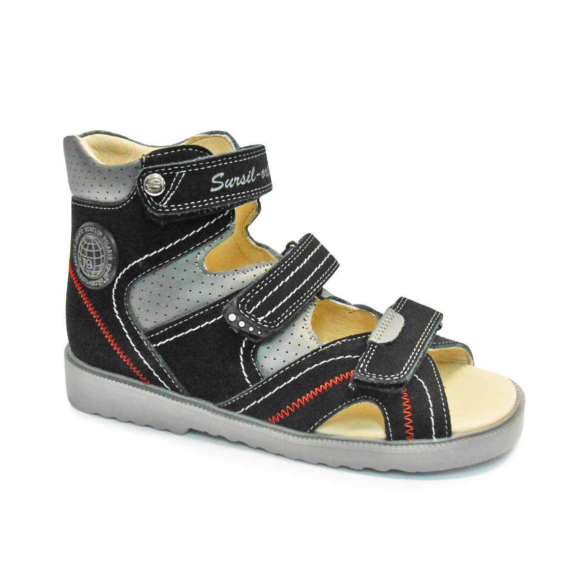 Сандали ортопедические Сурсил-Орто для мальчиков 13-104 черный/серые