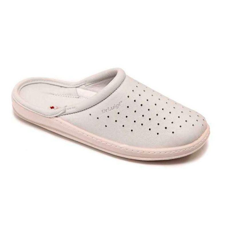 Тапочки домашние Др.Луиджи из кожи PU-01-11-KS белые