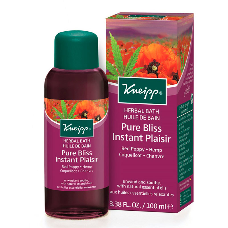 Kneipp Масло для ванн Чистое блаженство с маслами красного мака и конопли 100 мл
