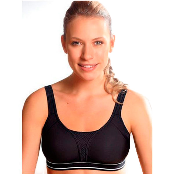 Бюстгальтер без косточек Amoena для фиксации экзопротеза Performance спортивный 0658 черный
