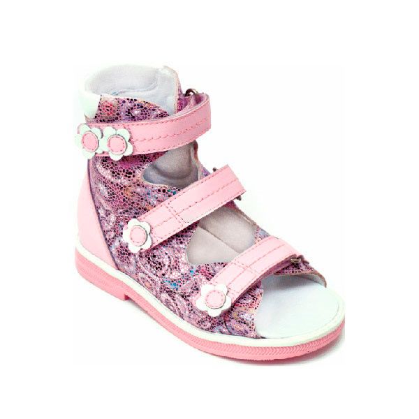 Сандали ортопедические Ортобум для девочек 71497-2 св.розовый/цветы