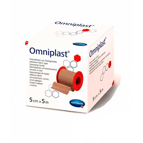 Пластырь Omniplast фиксирующий из текстильной ткани 5см х 5м