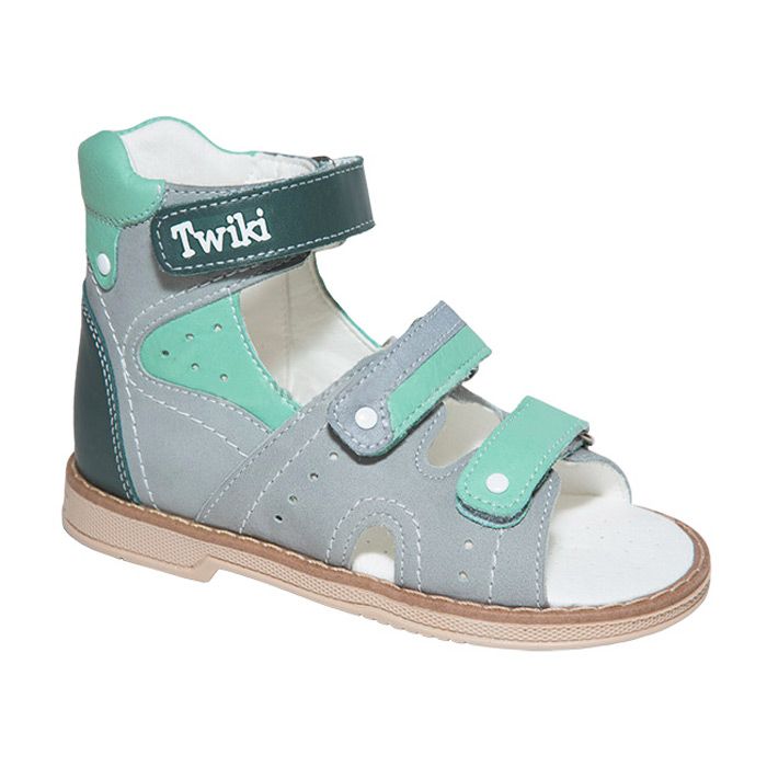 Сандали ортопедические Твики для мальчиков TW-173 серый/зеленый