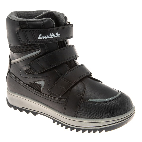 Ботинки ортопедические Сурсил-Орто с шерстью для мальчиков A35-100-1 черные.