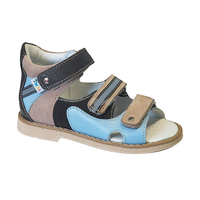 Сандали ортопедические Твики для мальчиков TW-128 цвет коричневый/голубой
