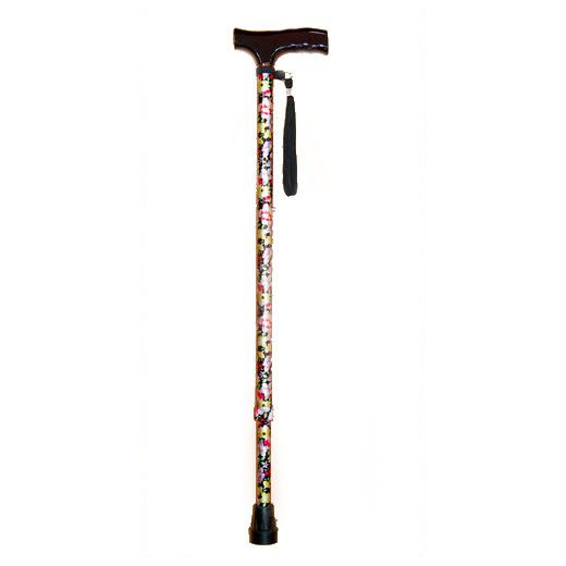 Трость Мега-Оптим алюминиевая телескопическая с деревянной ручкой CF06-901R