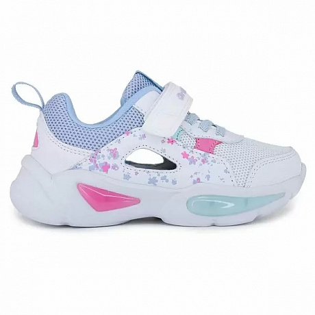 Кроссовки ортопедические Ортобум для девочек 32223-21 белый/васильковый со светодиодами. Изображение 2 из 5