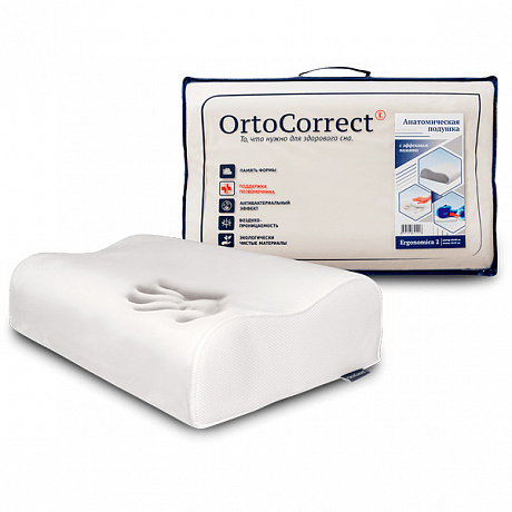Подушка анатомическая OrtoCorrect Ergonomica 2 с эффектом памяти. Изображение 4 из 4