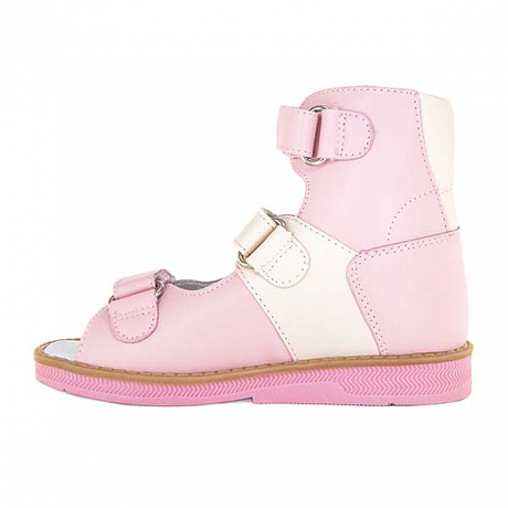 Сандали ортопедические Ортобум для девочек 71587-33 пастельный розовый/цветы. Изображение 2 из 6