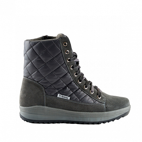 Полусапоги Dr. Spektor с шерстью женские Ш0418-В/ПЛ серый глянец. Изображение 2 из 4