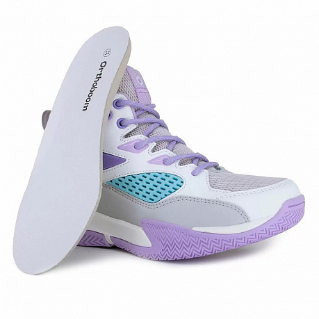 Кроссовки ортопедические Ортобум для девочек 30247-19 белый/серый/лавандовый. Изображение 4 из 6