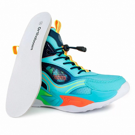 Кроссовки ортопедические Ортобум для мальчиков 30247-18 ярко-бирюзовый/мультиколор. Изображение 4 из 6