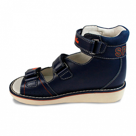 Сандали ортопедические Сурсил-Орто для мальчиков 15-319S синие с оранжевым. Изображение 2 из 2