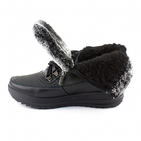 Полусапоги Dr. Spektor с шерстью женские Ш0447-В/К серый/черный. Изображение 2 из 9