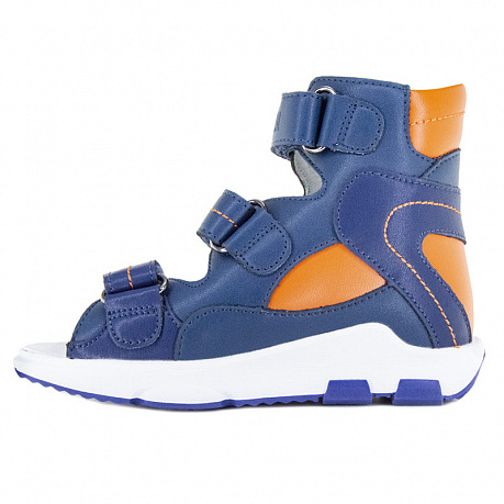 Сандали ортопедические Ортобум для мальчиков 71057-13 бриллиантово-синий/оранжевый. Изображение 2 из 2