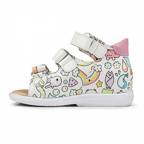 Сандали ортопедические Твики для девочек TW-138-49 белый/розовый/принт. Изображение 4 из 5