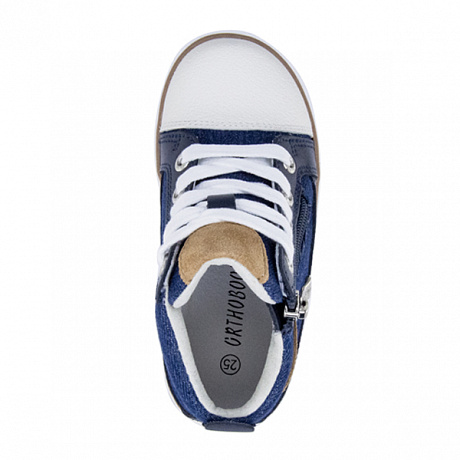 Кроссовки ортопедические Ортобум для мальчиков 33057-03 джинсовый/коричневый. Изображение 4 из 5