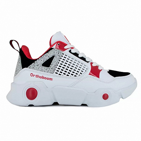 Кроссовки ортопедические Ортобум для девочек 30247-17 белый/черный/клубничный. Изображение 2 из 6