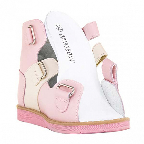 Сандали ортопедические Ортобум для девочек 71587-33 пастельный розовый/цветы. Изображение 6 из 6