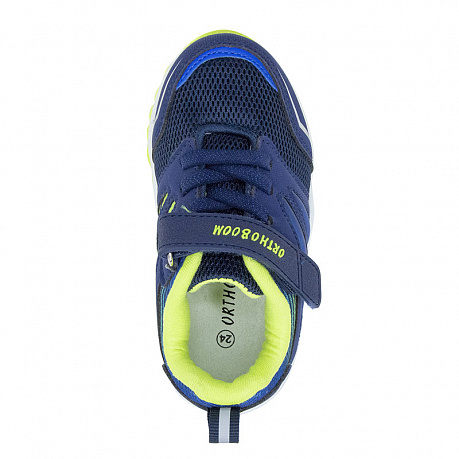 Кроссовки ортопедические Ортобум для мальчиков 33223-24 темно-синий/салатовый. Изображение 3 из 4