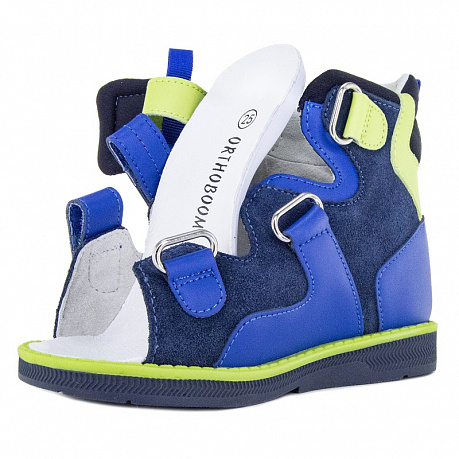Сандали ортопедические Ортобум для мальчиков 71057-03 ярко-синий/салатовый. Изображение 5 из 5