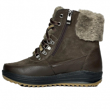 Полусапоги Dr. Spektor с шерстью женские Ш0447-В/К коричневые. Изображение 3 из 3