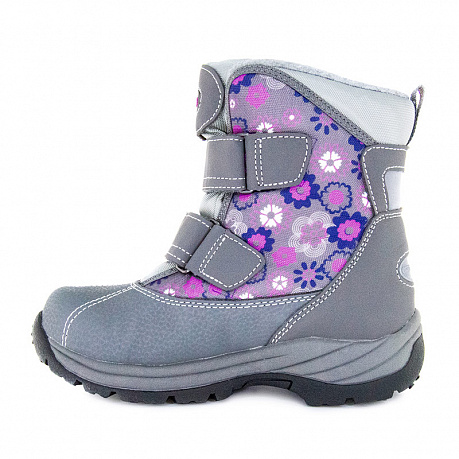 Полусапожки ортопедические Ортобум с шерстью для девочек 63055-02 серые с принтом. Изображение 2 из 4