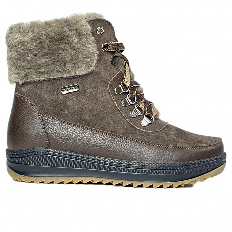 Полусапоги Dr. Spektor с шерстью женские Ш0447-В/К коричневые. Изображение 2 из 3