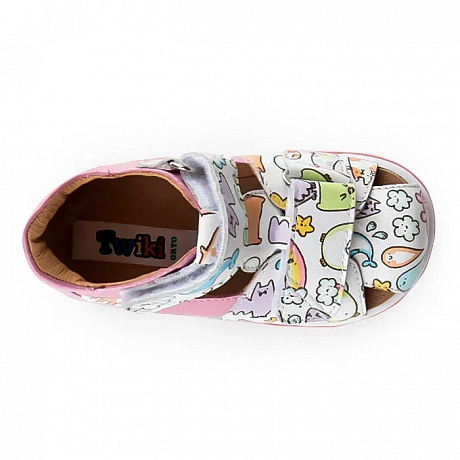 Сандалии ортопедические Твики для девочек TW-234-6 белый/розовый/принт. Изображение 3 из 5