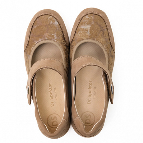 Туфли Dr. Spektor женские 2437757 бежево-серый/кэмел. Изображение 2 из 3