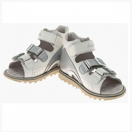 Сандали ортопедические Сурсил-Орто для девочек 55-179 белый/серебряный. Изображение 3 из 5